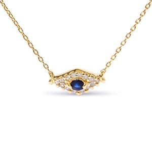 Haus of Brilliance 10kt. Gold Blue Sapphire & Diamond Pendant
