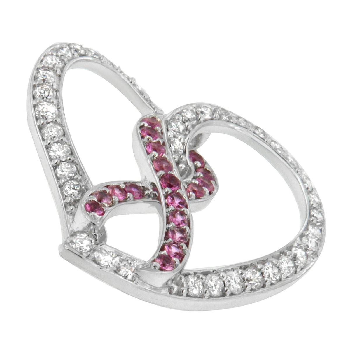 Haus Of Brilliance White Gold Diamond & Pink Sapphire Pendant