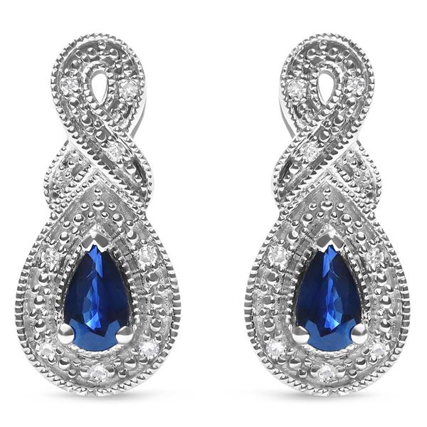 Haus of Brilliance Blue Sapphire & Diamond Accent Drop Earrings