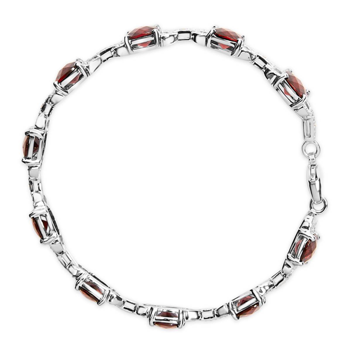 Haus Of Brilliance Red Garnet & Diamond Accent Tennis Bracelet