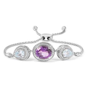 Haus of Brilliance Purple Amethyst & Blue Topaz Bolo Bracelet alternate view