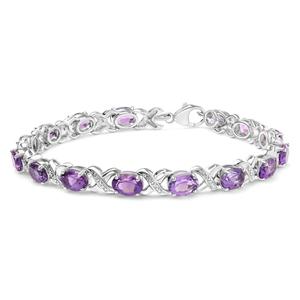 Haus of Brilliance Purple Amethyst & Diamond X-Link Bracelet