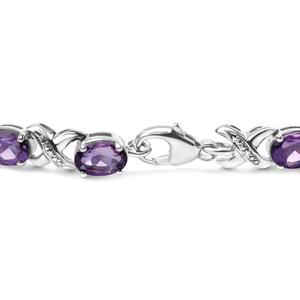 Haus of Brilliance Purple Amethyst & Diamond X-Link Bracelet alternate view