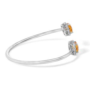 Haus of Brilliance Sterling Silver Yellow Citrine Bangle Bracelet alternate view