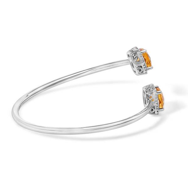 Haus of Brilliance Sterling Silver Yellow Citrine Bangle Bracelet alternate view