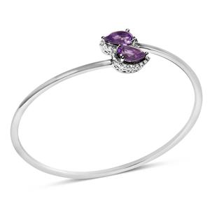 Haus of Brilliance Purple Amethyst & Diamond Bangle Bracelet alternate view