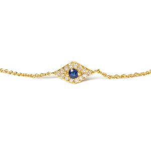 Haus of Brilliance 10kt. Yellow Gold Blue Sapphire Link Bracelet alternate view