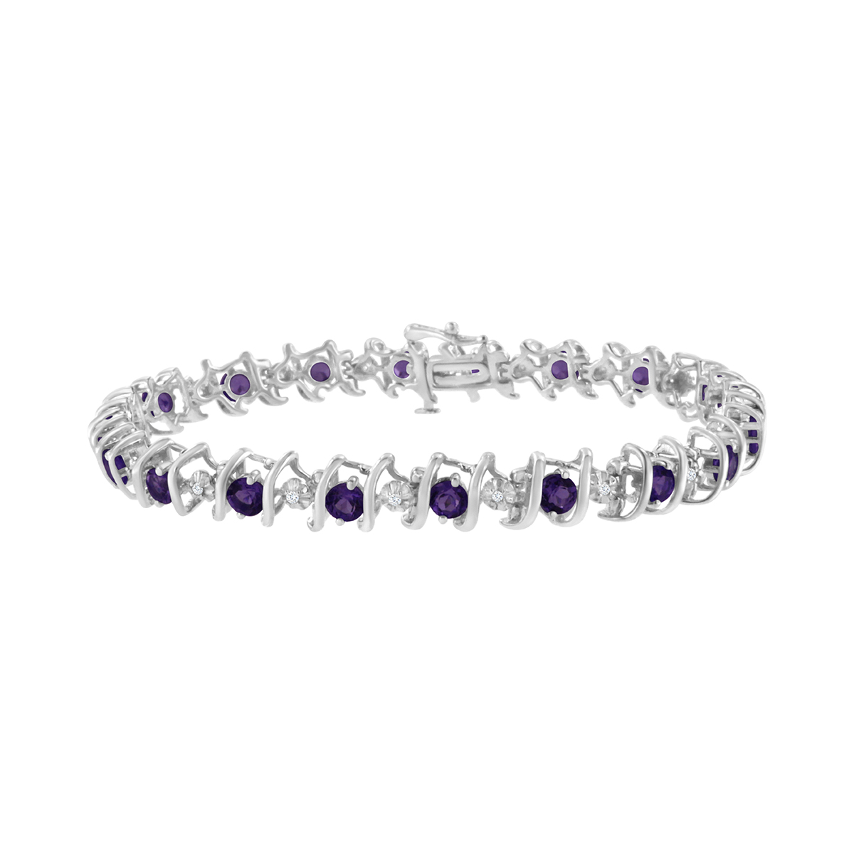 Gemstones Classics(tm) Amethyst & Diamond Tennis Bracelet