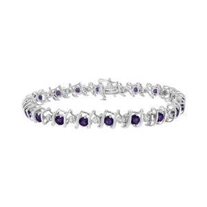 Gemstone Classics(tm) Amethyst & Diamond Tennis Bracelet