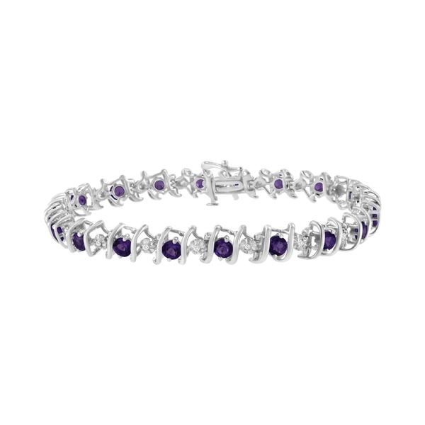 Gemstone Classics(tm) Amethyst & Diamond Tennis Bracelet