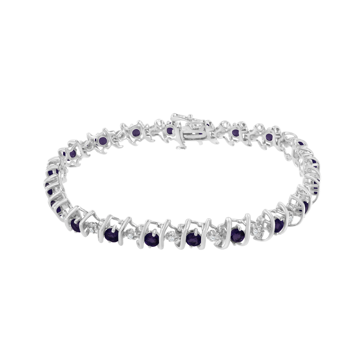 Gemstones Classics(tm) Amethyst & Diamond Tennis Bracelet