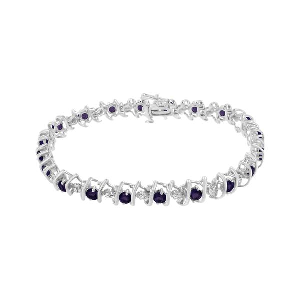 Gemstone Classics(tm) Amethyst & Diamond Tennis Bracelet alternate view