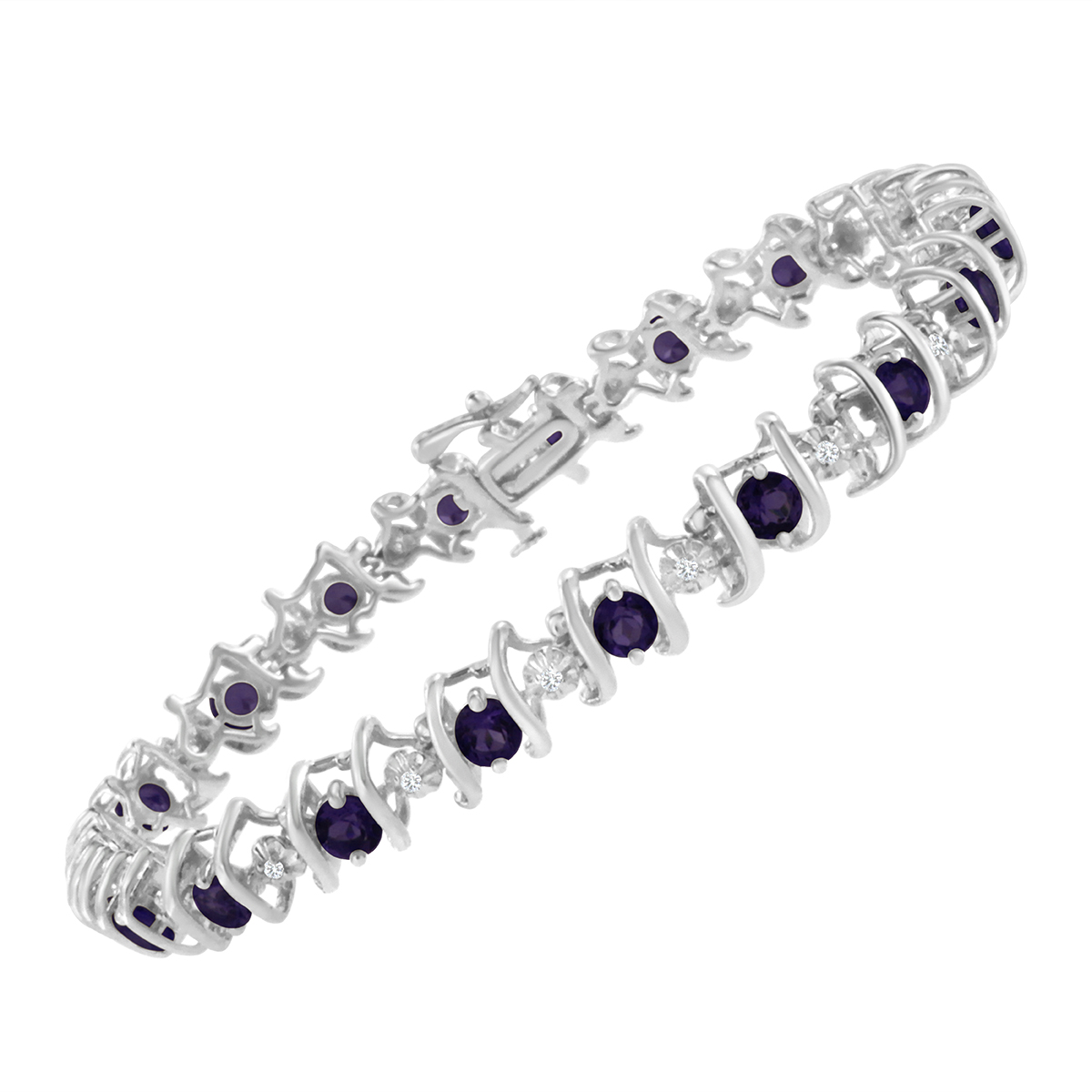 Gemstones Classics(tm) Amethyst & Diamond Tennis Bracelet