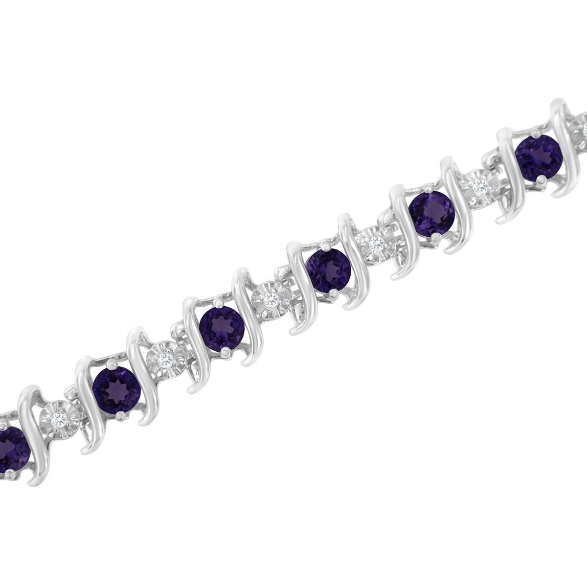 Gemstones Classics(tm) Amethyst & Diamond Tennis Bracelet