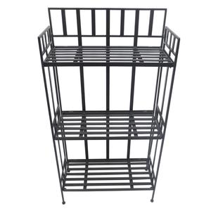 Santa's Workshop 3 Tier Black Shelf