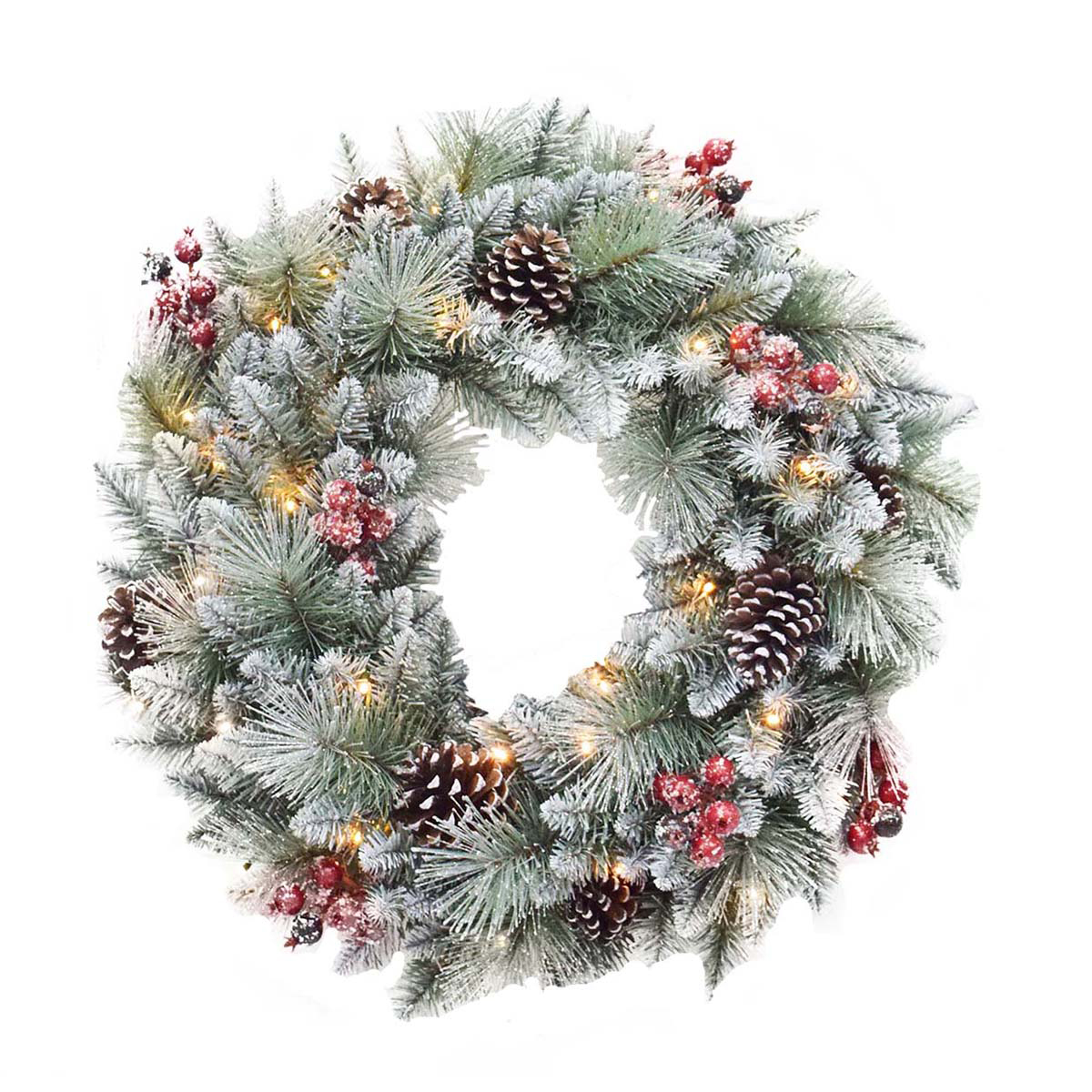 Santa's Workshop 30in. Glitter Mixed Pine Wreath