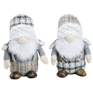 Santa's Workshop 11in. Grey Plaid Gnomes - Set of 2