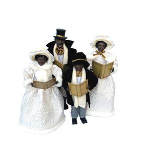 Santa's Workshop Black Carolers in White - Set of 4