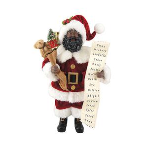Santa's Workshop 12in. African American Santa with His List