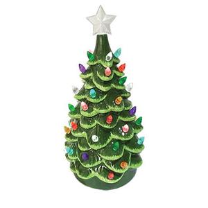 Santa's Workshop 14in. Green Ceramic Tree