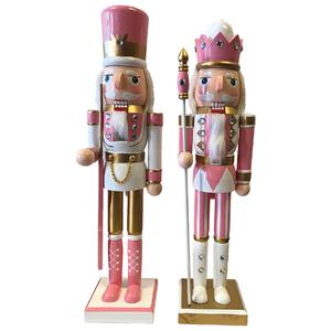 Santa's Workshop 14in. Pink & Gold Nutcrackers - Set of 2