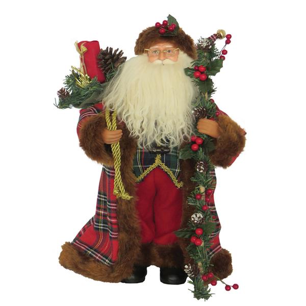 Santa's Workshop 15in. Christmas Plaid Santa Figurine