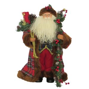 Santa's Workshop 15in. Christmas Plaid Santa Figurine