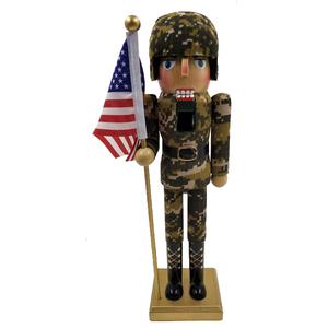 Santa's Workshop 14in. Army Nutcracker