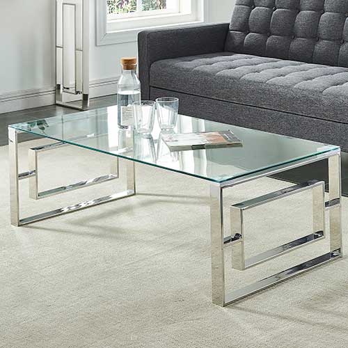 Worldwide Homefurnishings Stainless Steel Coffee Accent Table