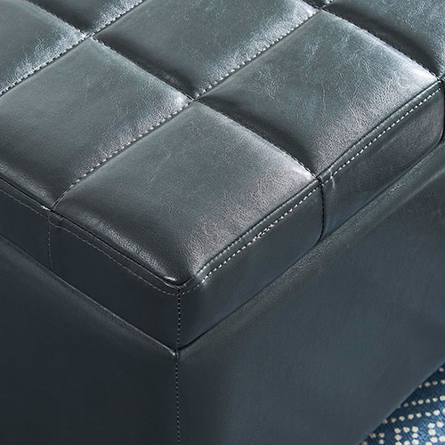 Worldwide Homefurnishings Faux Leather Storage Ottoman