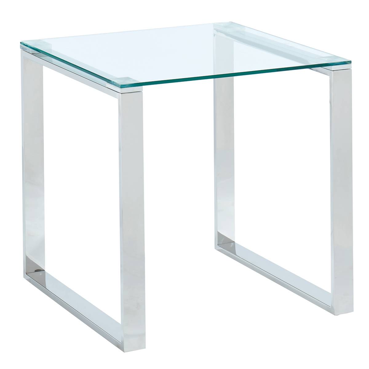 Nspire Contemporary Stainless Steel & Glass Accent Table