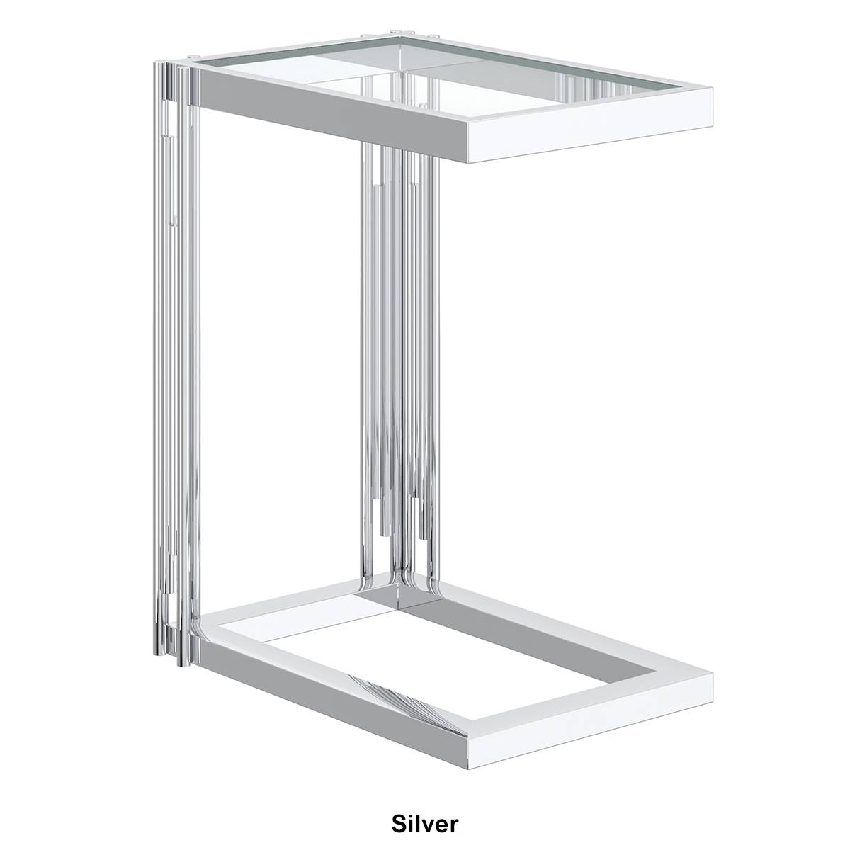 Nspire Contemporary C-Style Glass Accent Table