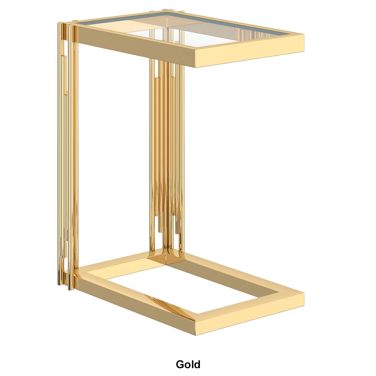 Nspire Contemporary C-Style Glass Accent Table