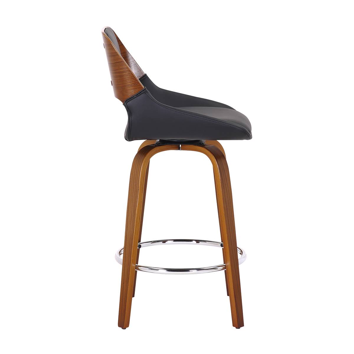 Nspire Mid-Century Faux Leather 26in. Bentwood Counter Stool