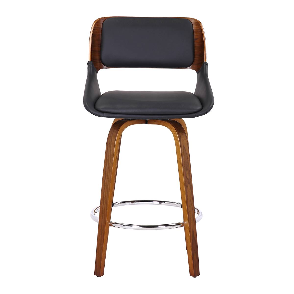 Nspire Mid-Century Faux Leather 26in. Bentwood Counter Stool