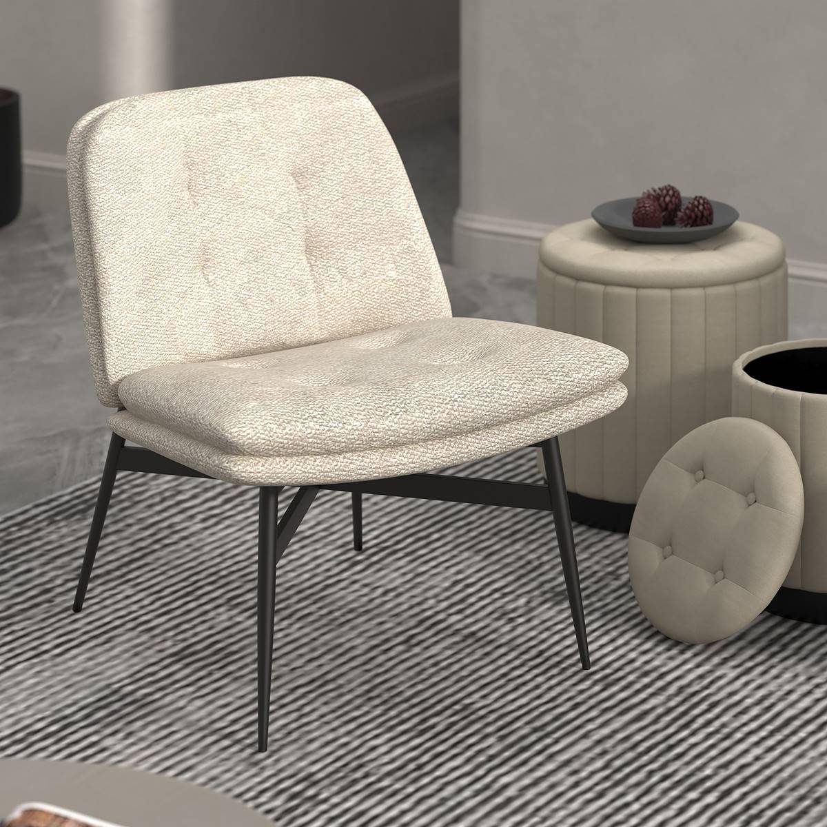 Worldwide Homefurnishings Modern Fabric Extra Wide Accent Chair