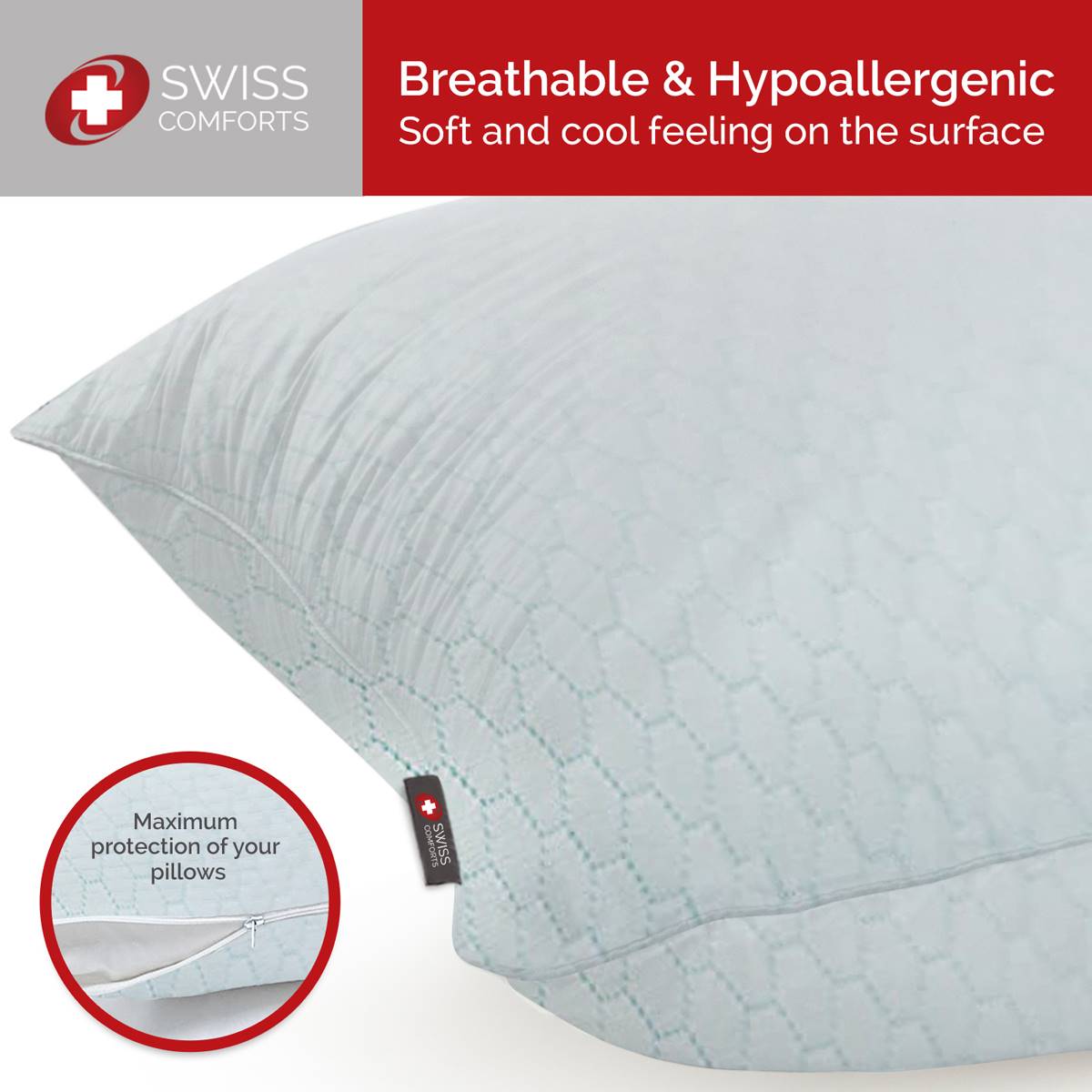 Swiss Comforts Cooling 2 Pack Pillow Protectors