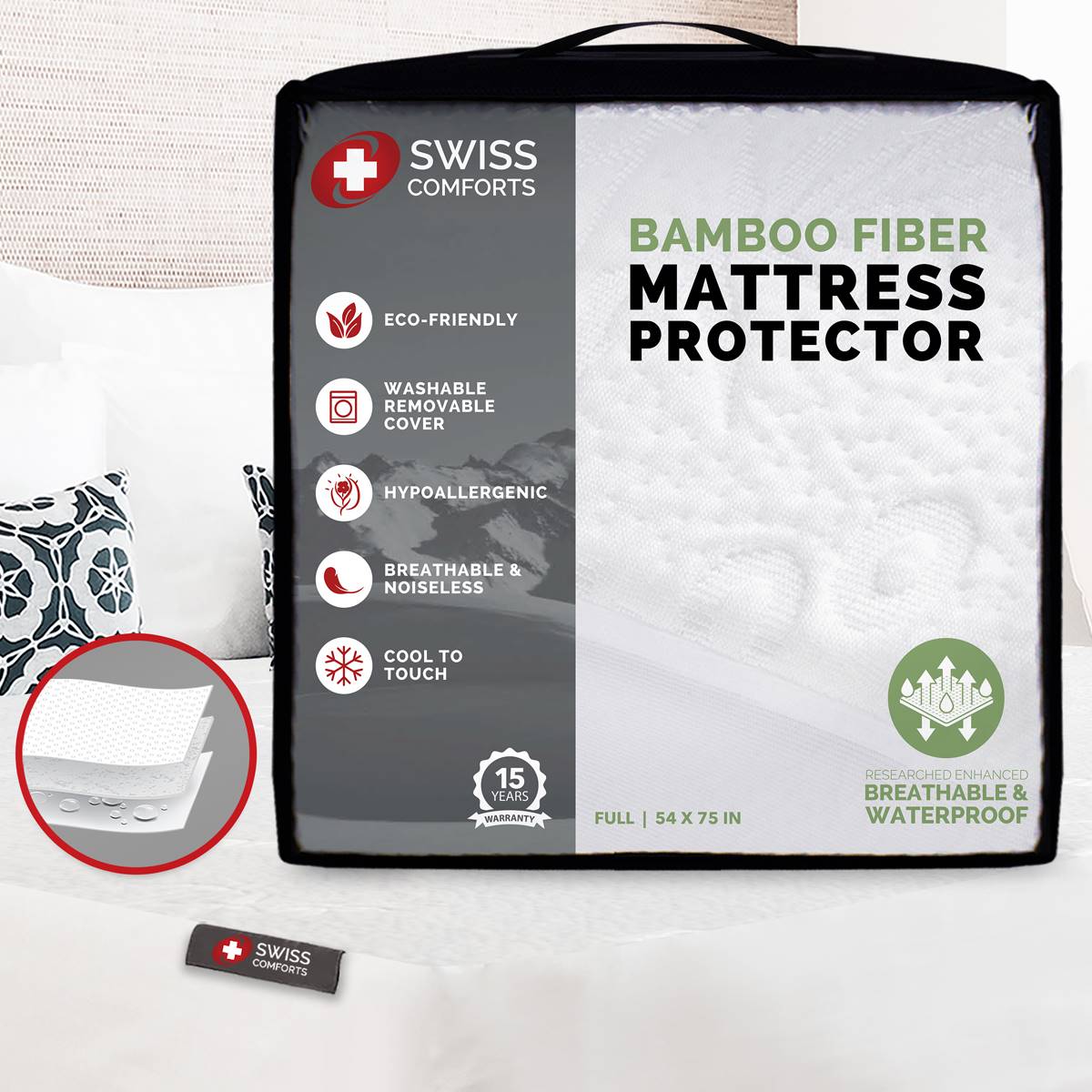 Swiss Comforts Bamboo Mattress Protector