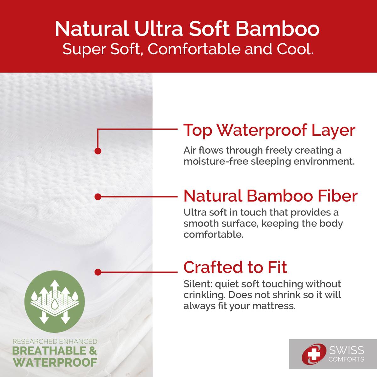 Swiss Comforts Bamboo Mattress Protector