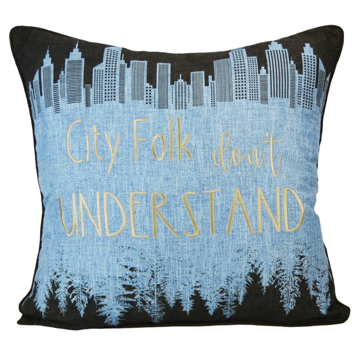 Your Lifestyle Retro Forest City Folk Decorative Pillow - 18x18