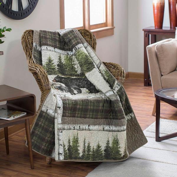 Donna Sharp Bear Panels Quilted Reversible Throw alternate view
