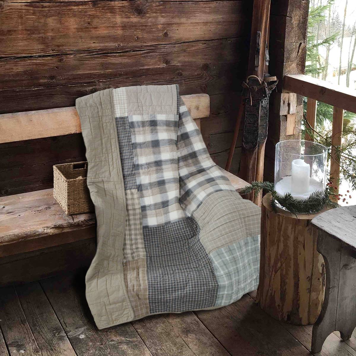 Donna Sharp Smoky Square Cotton Throw Blanket