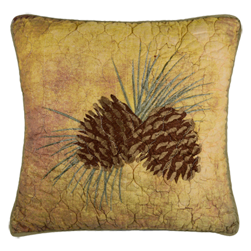 Donna Sharp Wood Patch Decorative Pinecone Pillow - 18x18