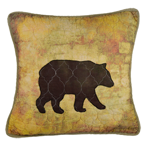Donna Sharp Wood Patch Decorative Bear Pillow - 18x18