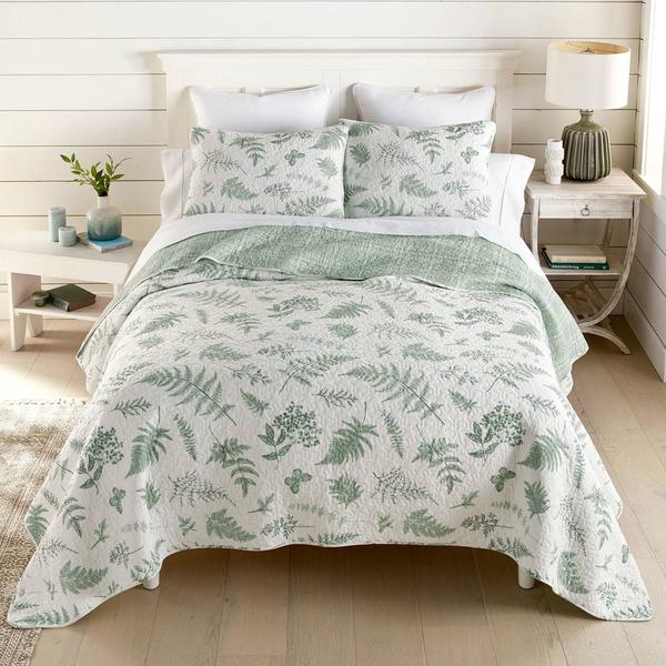 Donna Sharp 3pc. Botantical Cotton Quilted Bedding Set