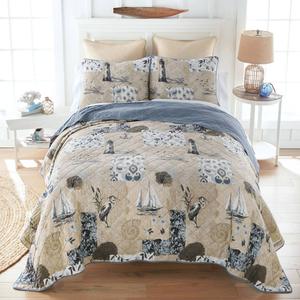 Donna Sharp Your Lifestyle Seascape 3pc. Reversible Quilt Set