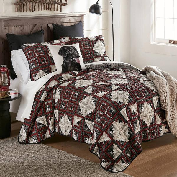 Donna Sharp Log Cabin Star 3pc Cotton Pieced Reversible Quilt Set alternate view