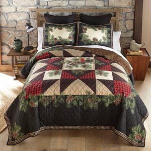 Donna Sharp Your Lifestyle Cardinal Pine 3pc Reversible Quilt Set