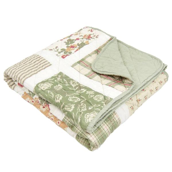 Donna Sharp Peach Rose Cotton Reversible Throw