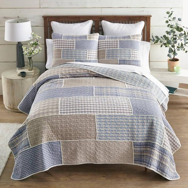 Donna Sharp Slate Cobblestone 3pc. Reversible Quilt Set